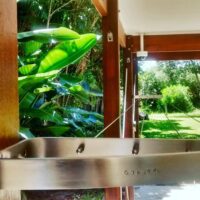 Stainless Steel Clothesline mounted on Post