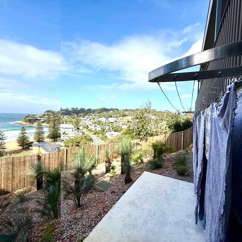 marine grade stainless steel clothesline at Avoca Beach